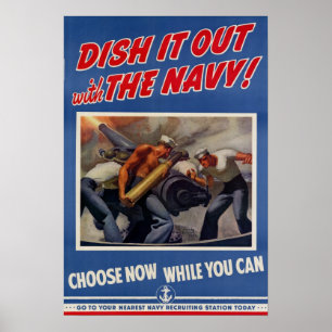 WWII Dish ut det med flottan Poster