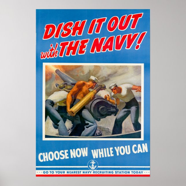 WWII Dish ut det med flottan Poster (Framsidan)