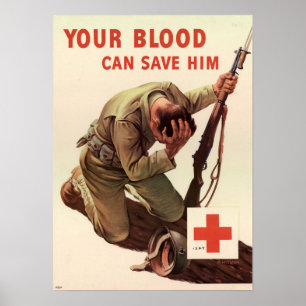 WWII Ditt blod kan Spara honom Poster