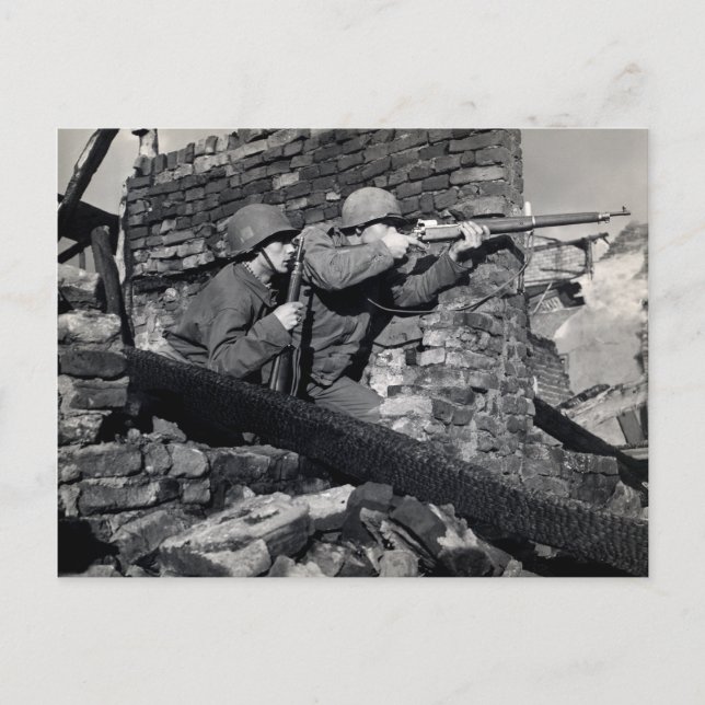 WWII Dutch Snipers Vykort (Framsida)