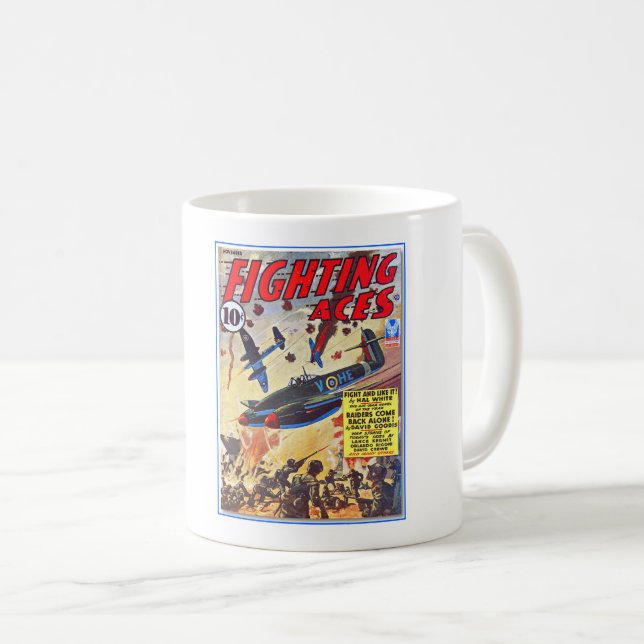 Wwii ERA FIGHTING ESS PULP MAG COVER Kaffemugg (Framsida höger)