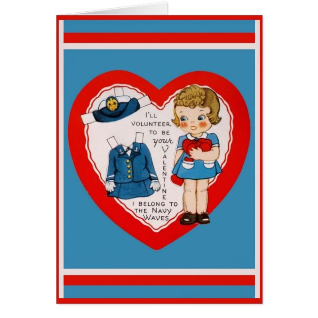 WWII-flottan Vinkar Valentine Copy Hälsningskort (Framsidan)