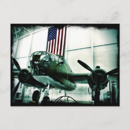 WWII-flygplan Amerikanska Flagga Patriotic Postcar Vykort