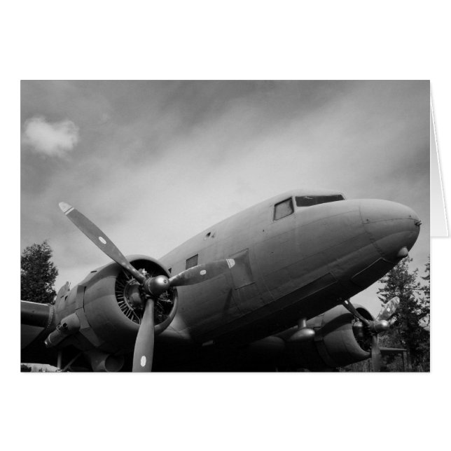 WWII-flygplan Hälsningskort (Framsidan Horizontal)