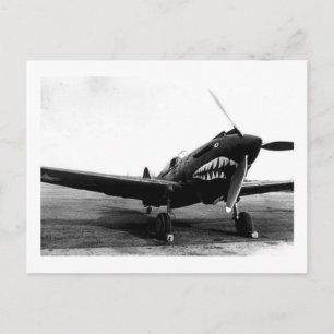 WWII Flygtigrar Curtiss P-40 Fighter Flygplan Vykort