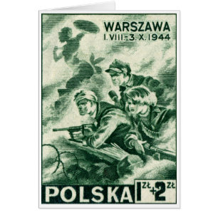 WWII-försvarare av Warsaw Hälsningskort