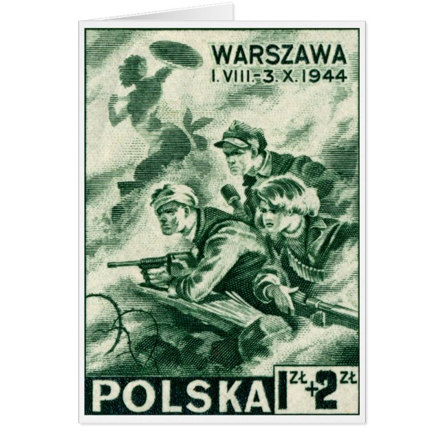 WWII-försvarare av Warsaw Hälsningskort (Framsidan)