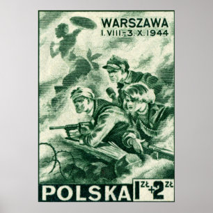 WWII-försvarare i Warszawa Poster