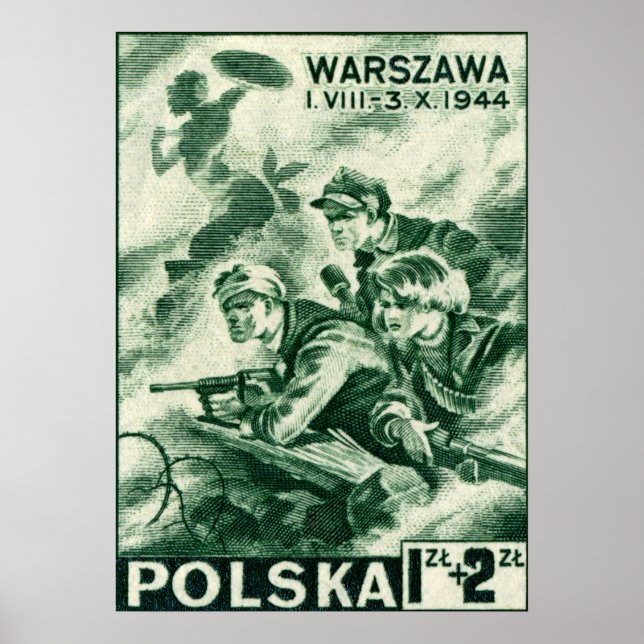 WWII-försvarare i Warszawa Poster (Framsidan)
