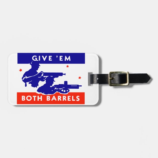 WWII Ge em Båda Barrels Bagagebricka (Horisontell Framsida)