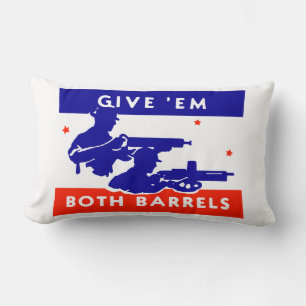 WWII Ge em Båda Barrels Lumbarkudde