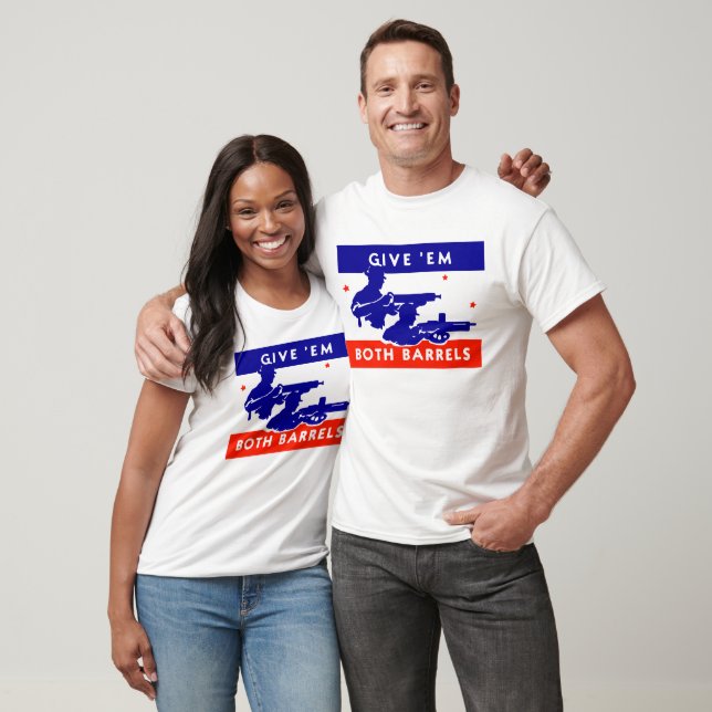WWII Ge em Båda Barrels Tee Shirt (Unisex)