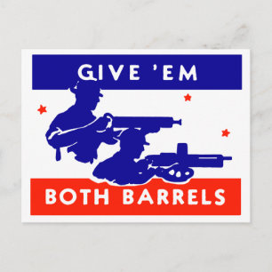 WWII Ge em Båda Barrels Vykort
