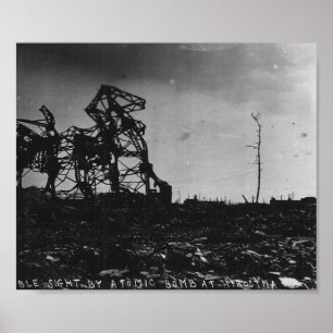 WWII Hiroshima efter atom- bombarderar Poster
