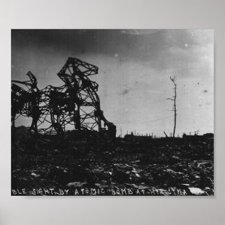 WWII Hiroshima efter atombomb Poster