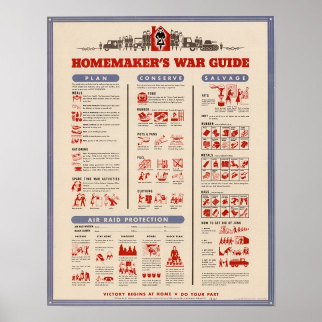 WWII Homemaker's Krig Guide Poster (Framsidan)