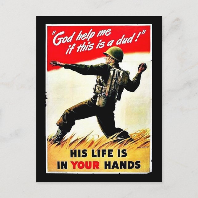 Wwii i Händer Vykort (Framsida)