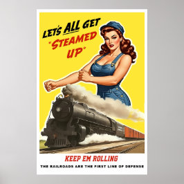 WWII-järnvägsaffisch för hemmafronten Poster
