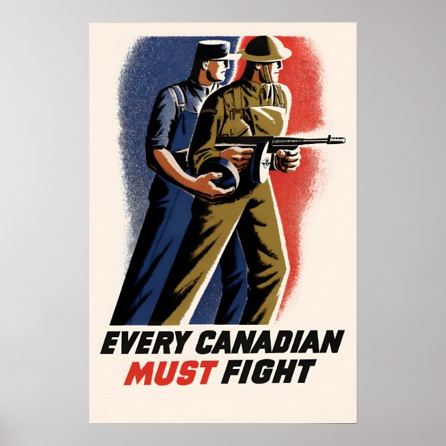 WWII Kanadensisk propagandapost Every Canadian Poster (Framsidan)