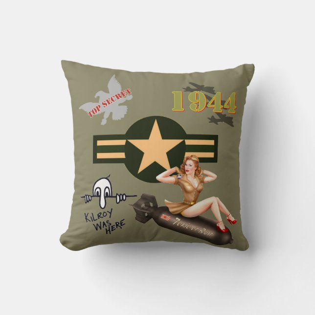 WWII-kollage Kudde (Framsida)