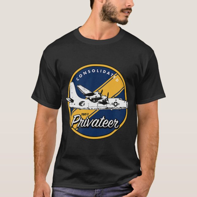 WWII Konsoliderad PB4Y-2 Privateer Veteran Veteran T Shirt (Framsida)