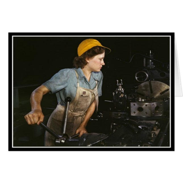 WWII-kvinnor - gratulationskort för Homefront/Krig Hälsningskort (Framsidan Horizontal)