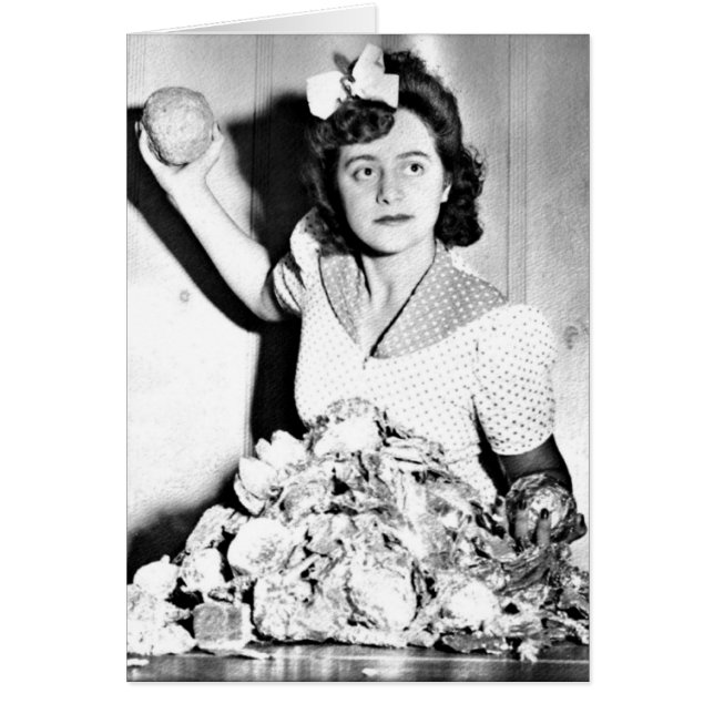 WWII-kvinnor - gratulationskort för Homefront/Krig Hälsningskort (Framsidan)