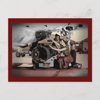 WWII Kvinnor som arbetar på flygplan Vykort