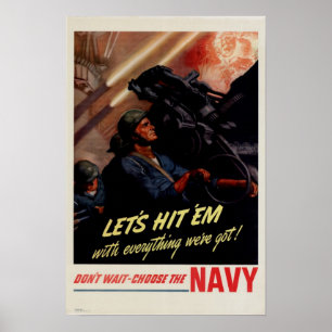 WWII Låt oss Slått "Em med allt vi har Har! Poster