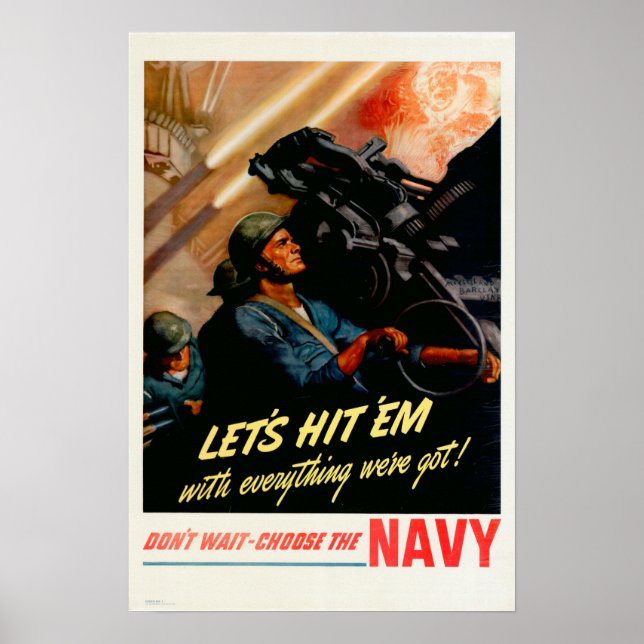 WWII Låt oss Slått "Em med allt vi har Har! Poster (Framsidan)