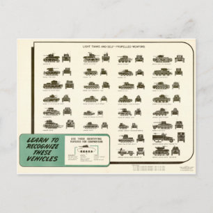 WWII Light-Tank-ID-diagram Vykort
