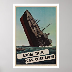 WWII lossar läppar - vintagepatriotism Poster