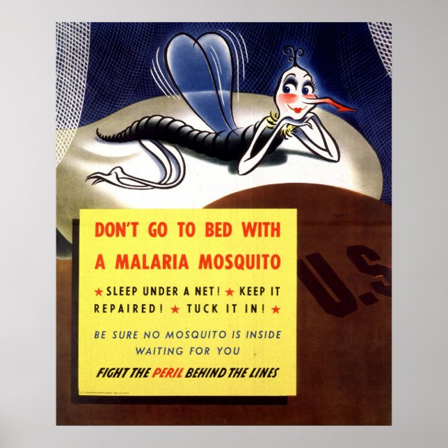 WWII Malaria Mosquito Poster (Framsidan)