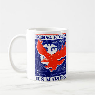 WWII-marinkorpralaffisch Kaffemugg