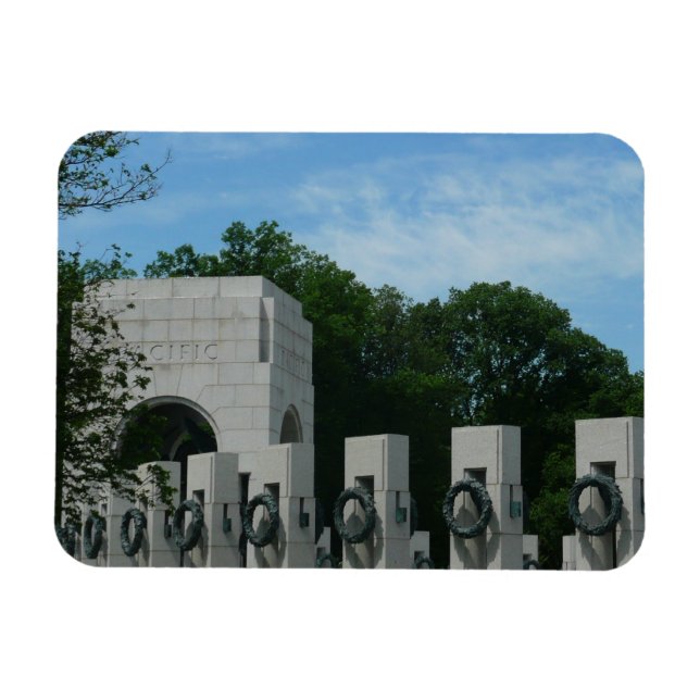 WWII Memorial Wreaths II i Washington DC Magnet (Horisontell)