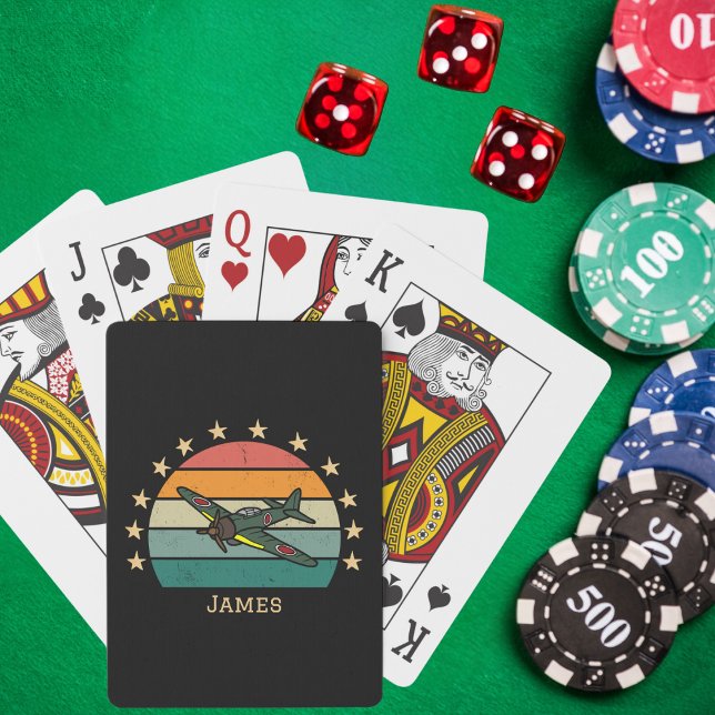 WWII militäriskt stridsflygplan retro Casinokort (Skapare uppladdad)