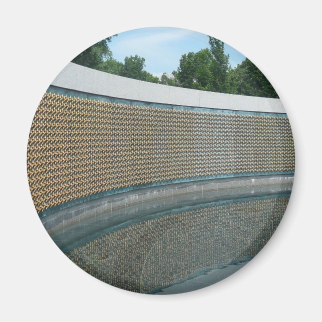 WWII-minnesmärket Freedom Wall i Washington DC Magnet (Framsidan)