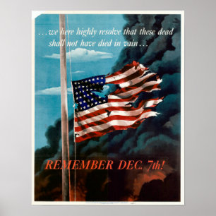 WWII minns den Dec. 7:e! Poster