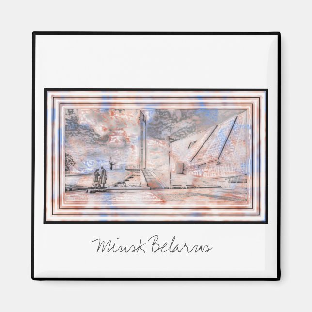 WWII Monument Museum Minsk Belarus Magnet (Framsidan)