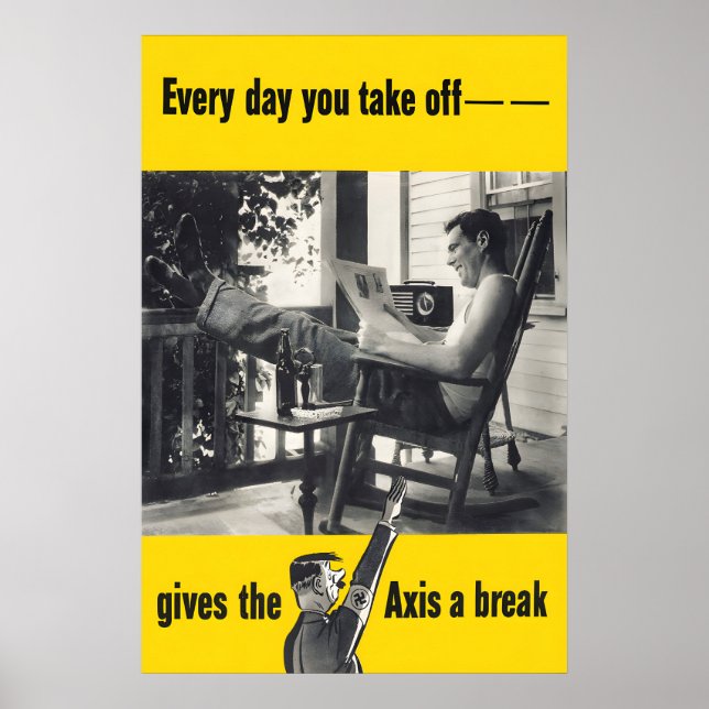WWII Motivationsaffisch Varje ledig dag ger Poster (Framsidan)