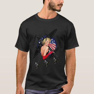 Wwii Nose Bomber Rökning Hon Djävulen B17 Rockabil T Shirt