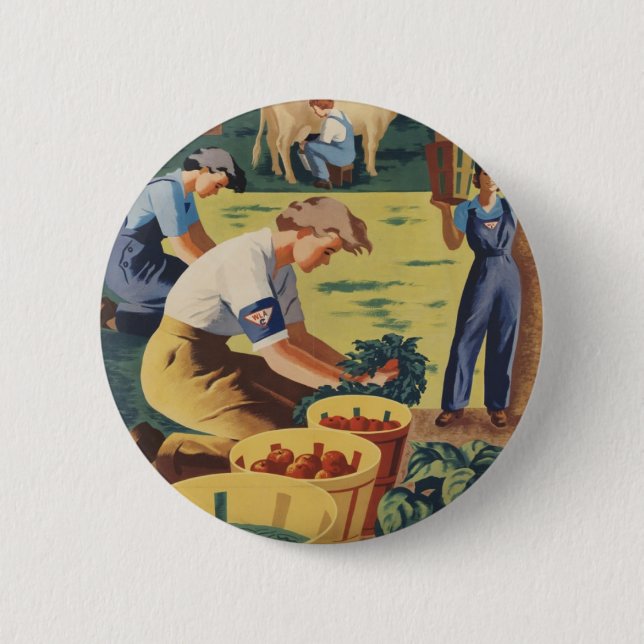 WWII Patriotic Poster Button Knapp (Framsida)