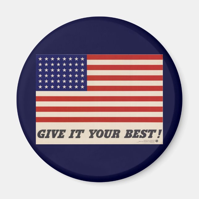 WWII Patriotic Poster Magnet (Framsidan)