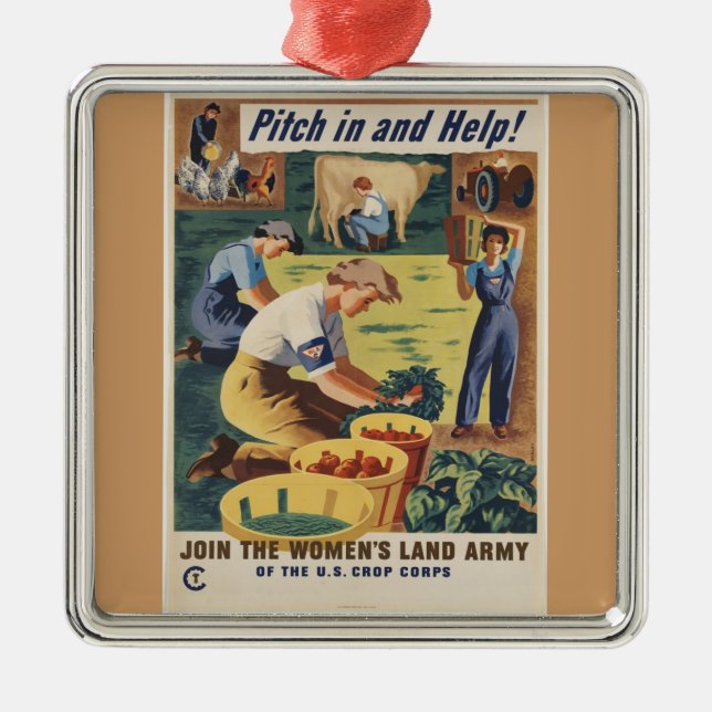 WWII Patriotic Poster Ornament (Framsidan)