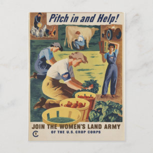 WWII Patriotic Poster Post Card Vykort