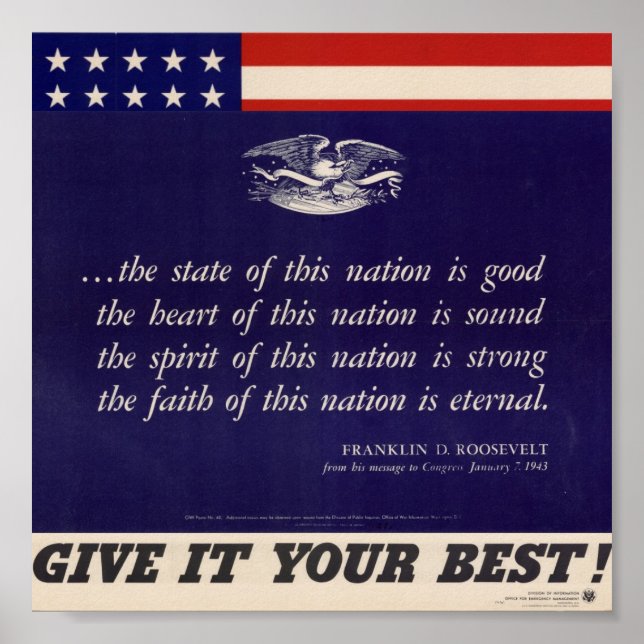 WWII Patriotic Poster Poster (Framsidan)