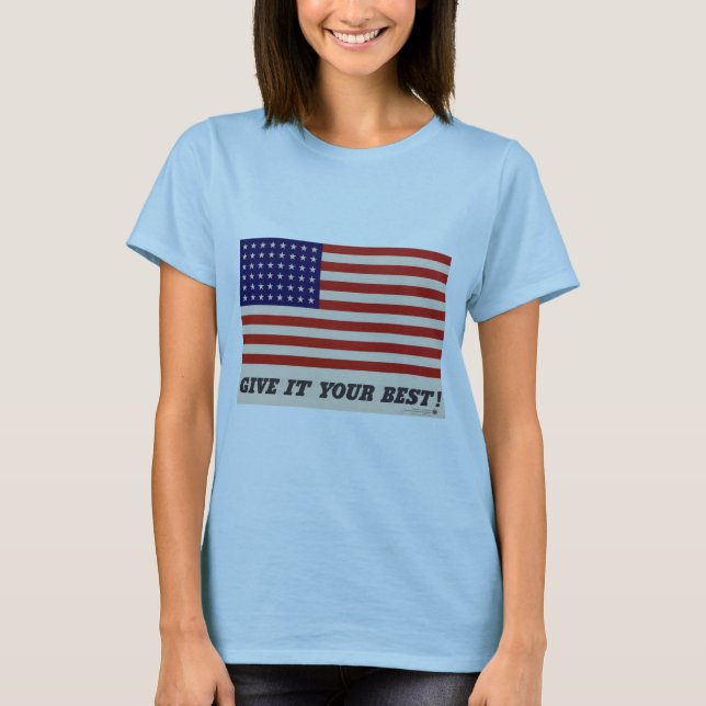 WWII Patriotic Poster Shirt T-shirt (Framsida)