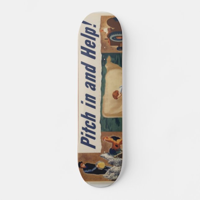 WWII Patriotic Poster Skateboard Bräda 21,5 Cm (Framsida)