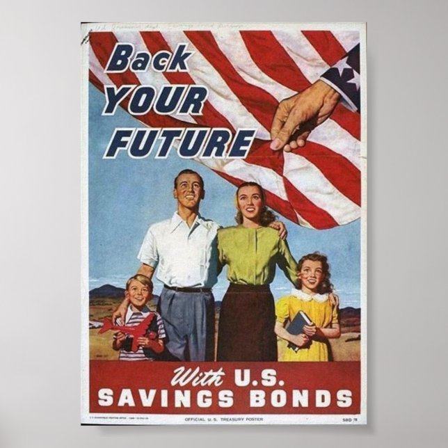 WWII Patriotic Poster/Sparar obligationer Poster (Framsidan)