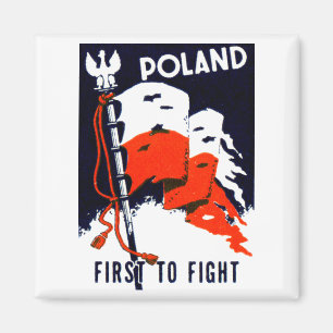 WWII Polen, först att slåss affischen Magnet